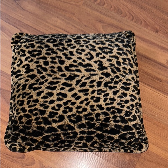 Black and Tan Leopard Print Decorative Pillow - Picture 1 of 5